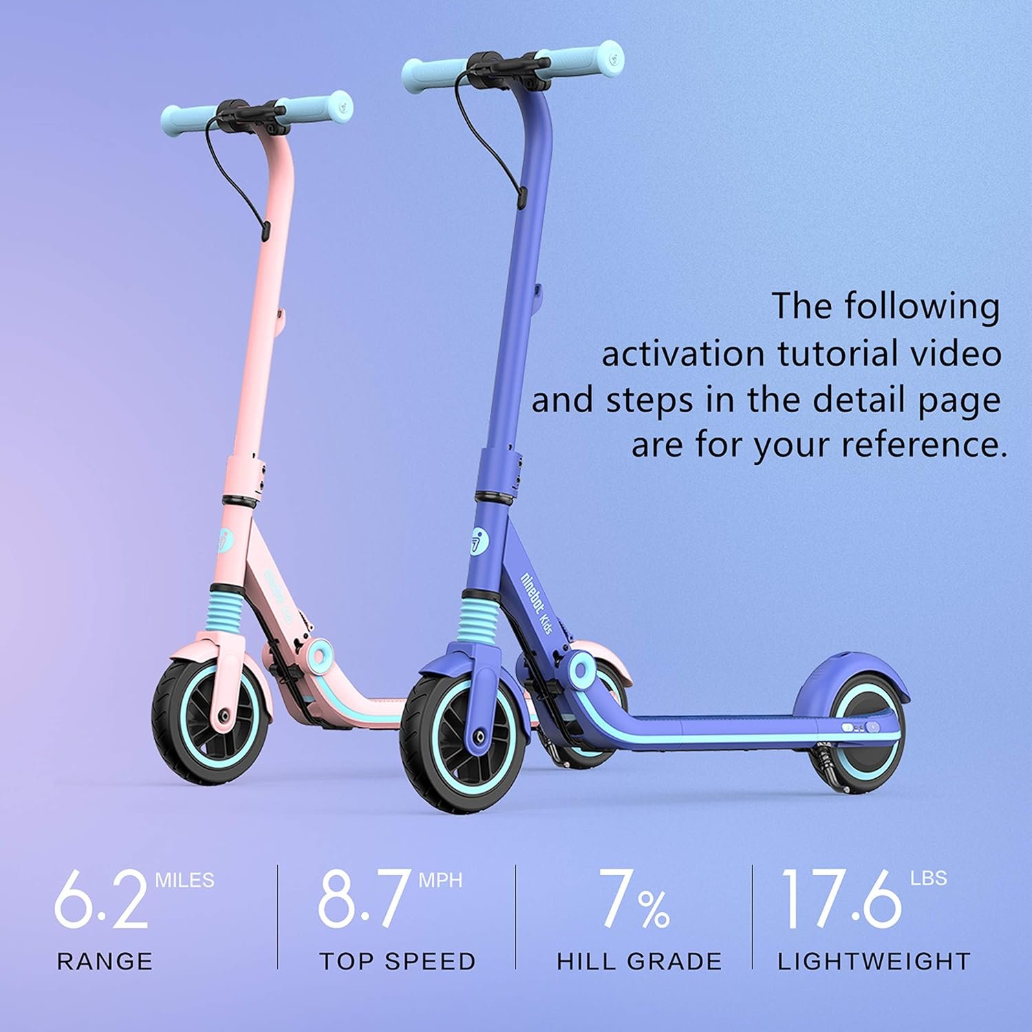 Segway Ninebot eKickScooter - Electric Kick Scooter for Kids Ages 6-14, Up to 11.2 MPH  6.2 Miles Range - Equipped with 130W/150W/180W Motor, Includes New Cruise Mode, Suitable for Boys and Girls